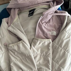 The North Face Women's Light Khaki and Lavender (?) Lightweight Jacket.